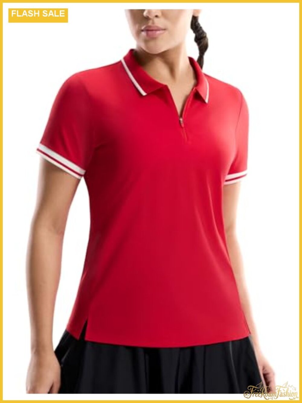 Women's Golf Polo Shirt 1/4 Zip Short Sleeve Dry Fit Tennis Top